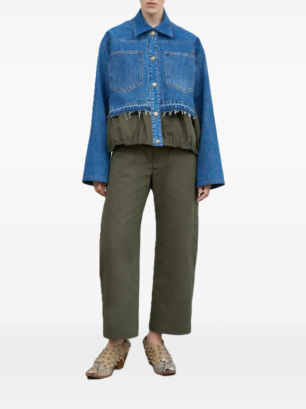  Litkovska Chaqueta Corta Deshilachada - Azul 