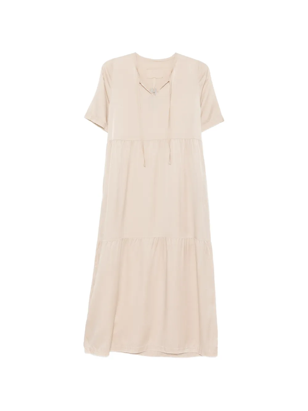 Private 0204 tiered tie midi dress - Toni neutri