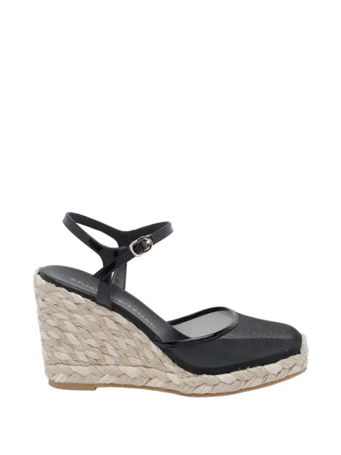 Stuart Weitzman mesh buckle  heeled espadrilles