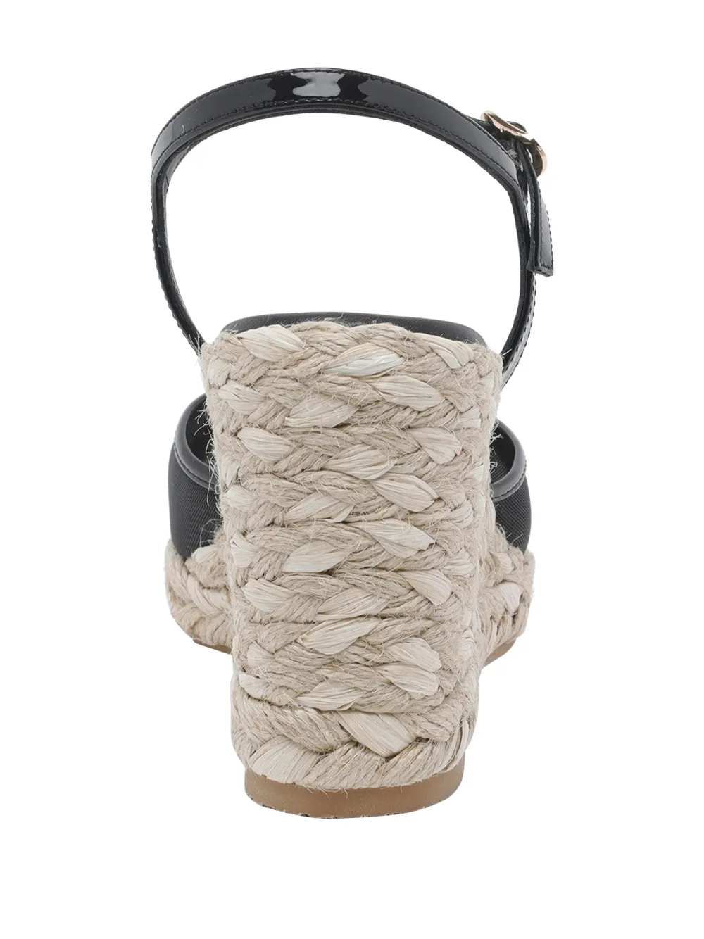 Stuart Weitzman mesh buckle heeled espadrilles Zwart