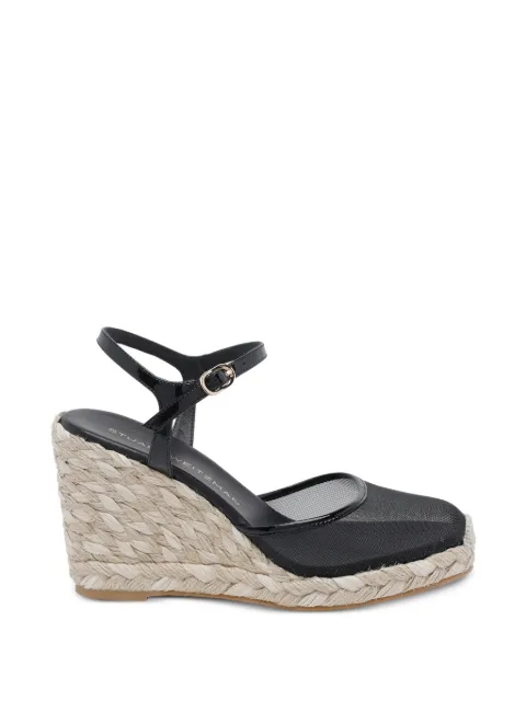 Stuart Weitzman mesh buckle  heeled espadrilles