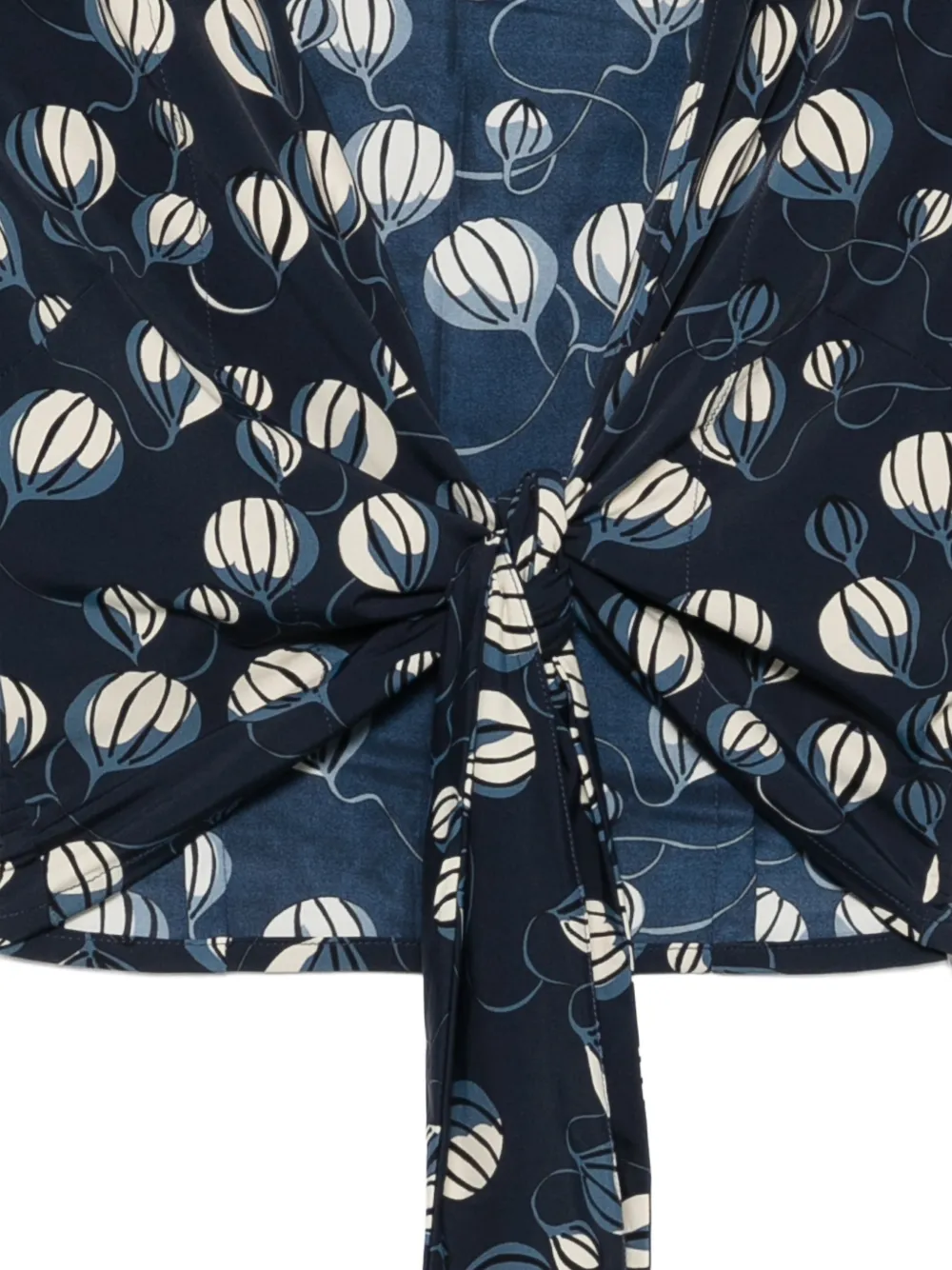  Siyu Blusa Con Globo Estampado - Azul 