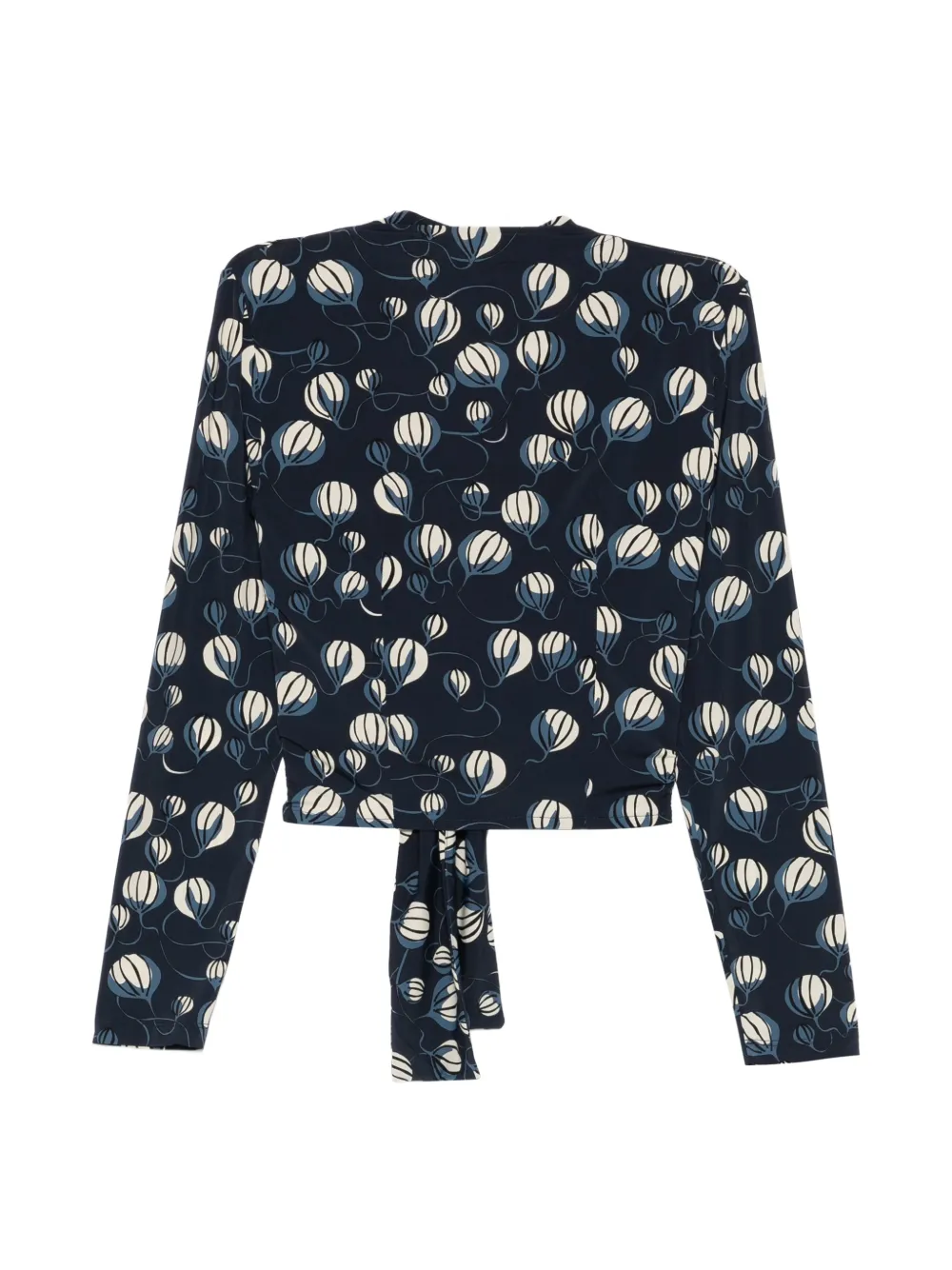  Siyu Blusa Con Globo Estampado - Azul 