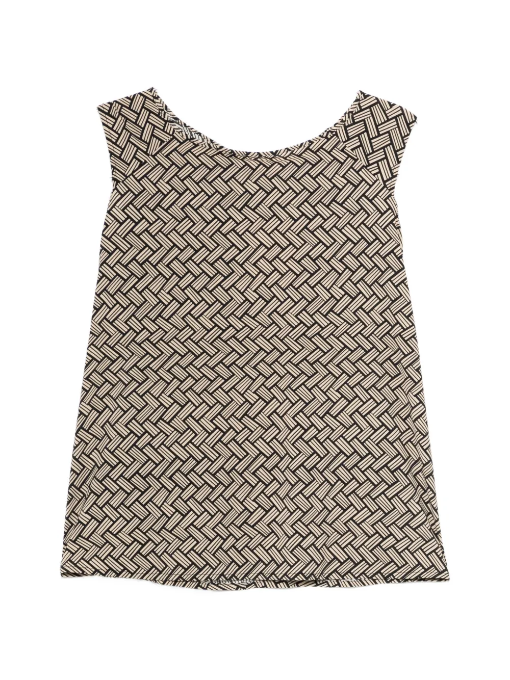 Siyu Geometric-pattern Sleeveless Blouse In Brown