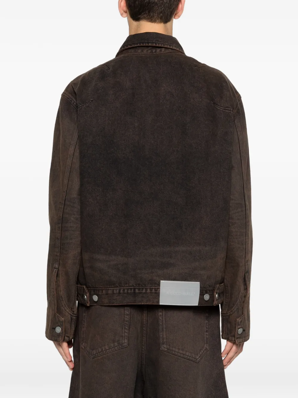 A-COLD-WALL* Cromer geverfd denim jack met vlakken Bruin