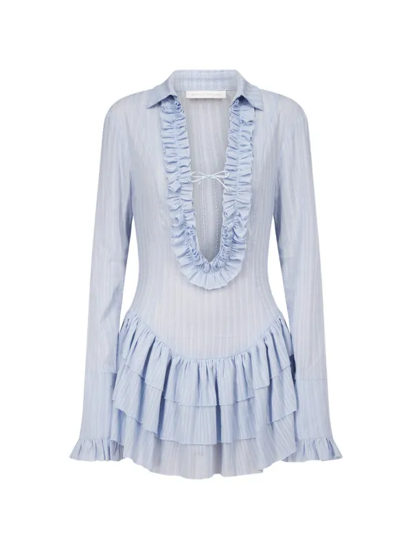 Ludovic De Saint Sernin Dolce Ruffled Mini Dress | Blue