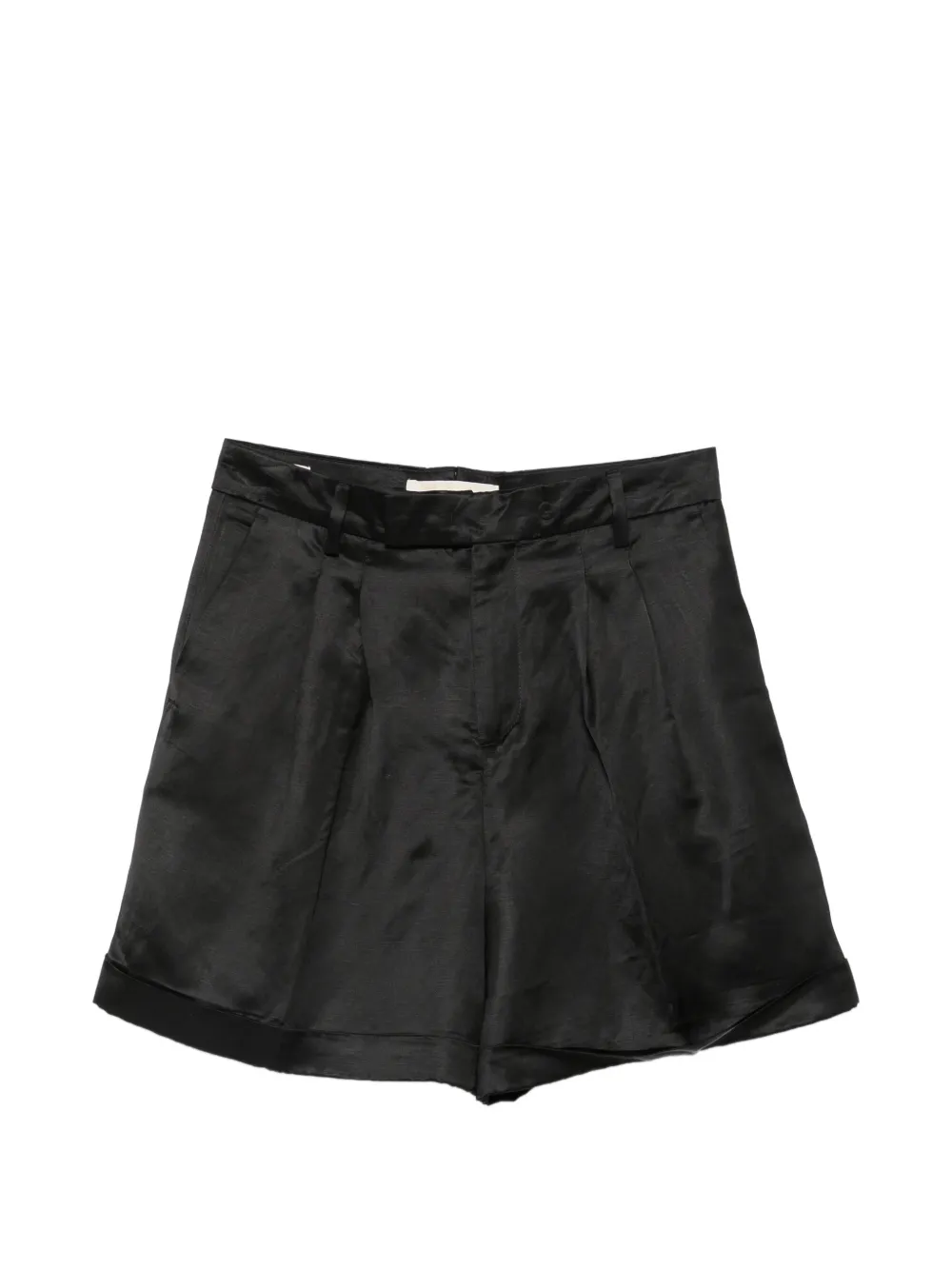 Briglia 1949 pleated satin-finish shorts - Nero