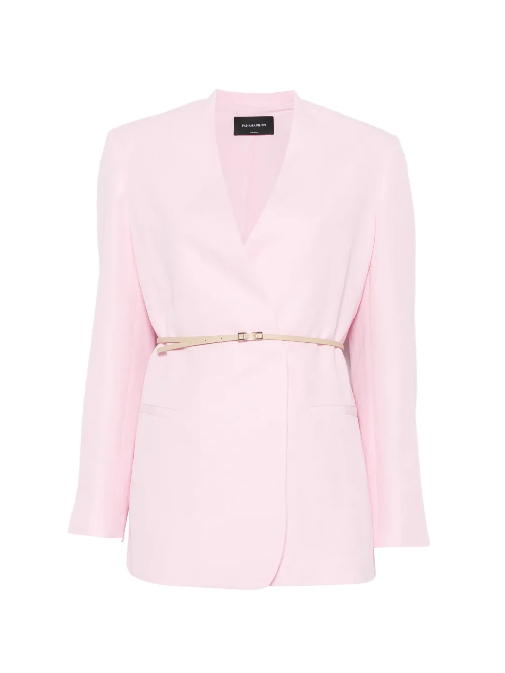 Fabiana Filippi belted wrap-style blazer - Rosa