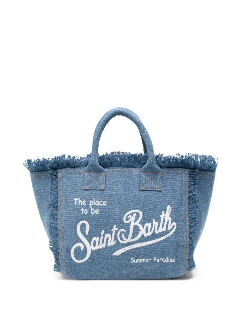 MC2 Saint Barth bolso shopper con borde deshilachado y logo