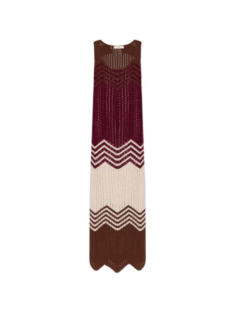 Akep chevron-detail crochet-knit midi dress
