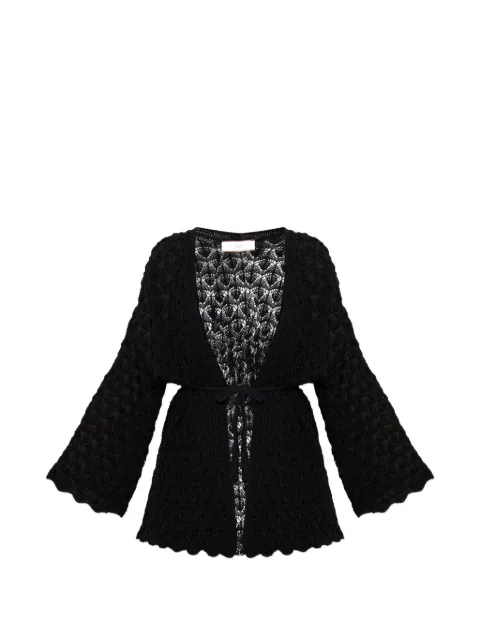 Akep open-knit tie-waist cardigan