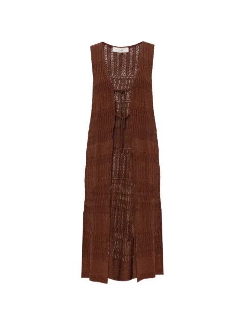 Akep open-knit V-neck sleeveless long vest