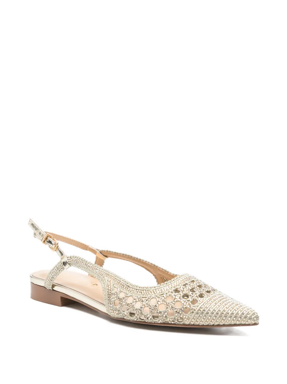 chiconic Mesh pumps met puntige neus Goud