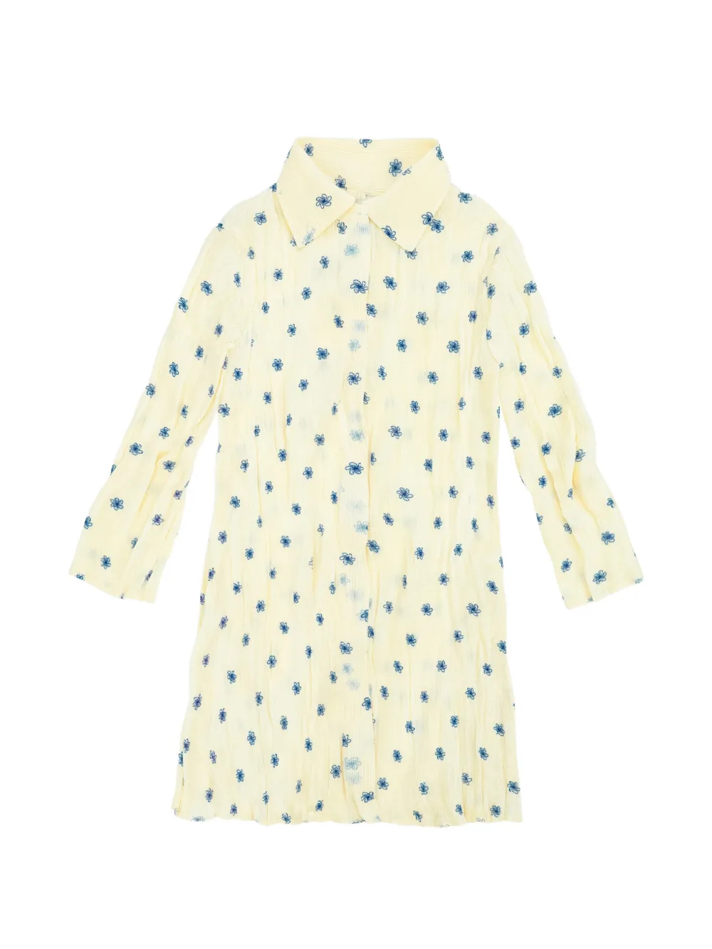 Gongdid Design floral pleated shirt-dress - Toni neutri