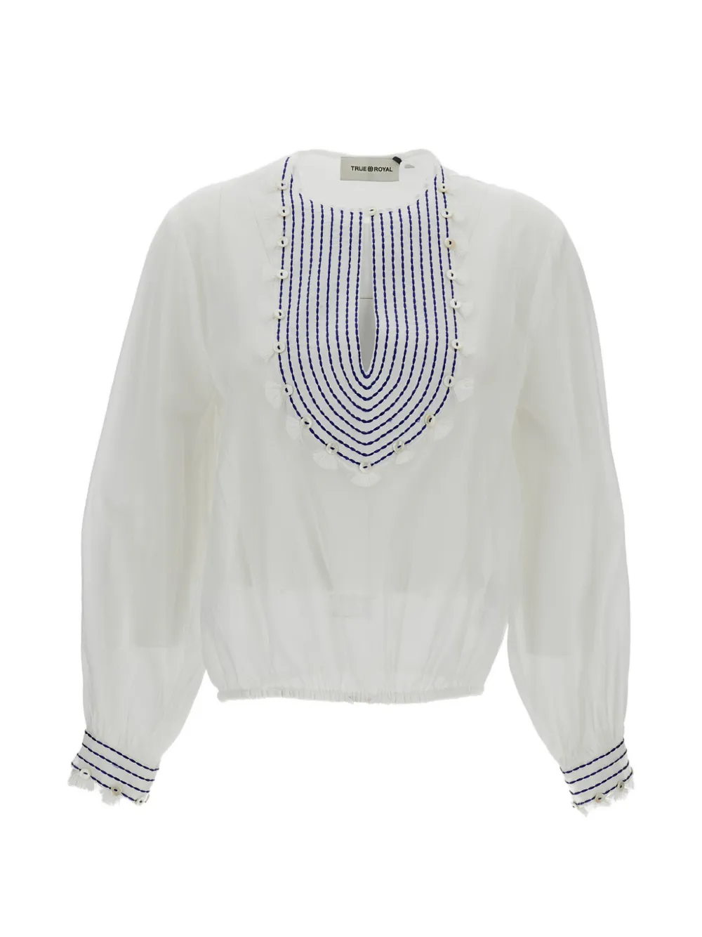 True Royal embroidered blouse - Bianco