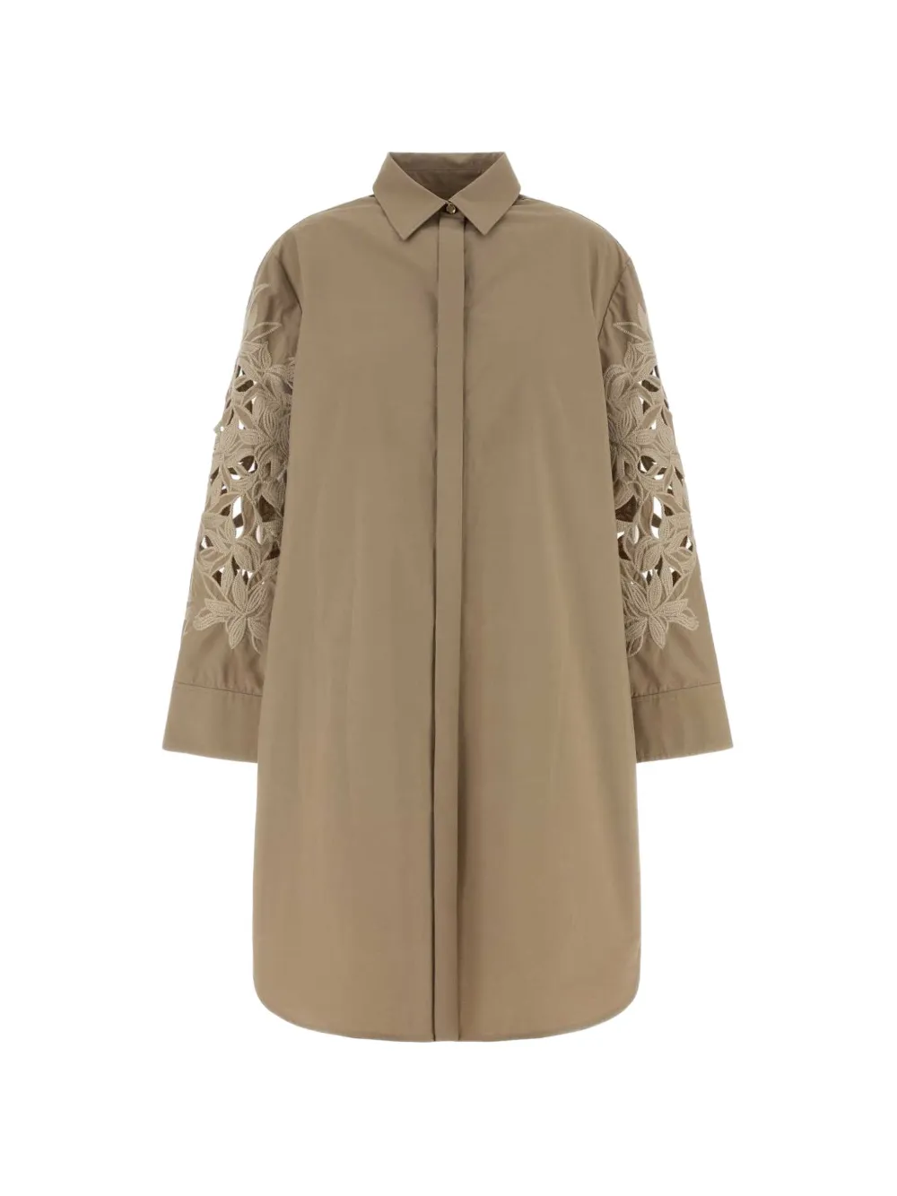 Agnona poplin floral dress - Neutrals