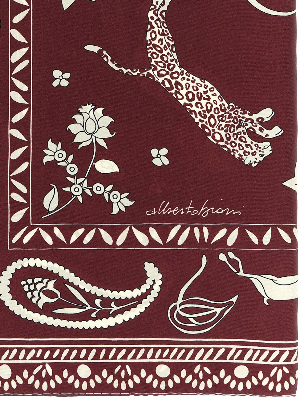  Alberto Biani Patterned Silk Scarf - Red 