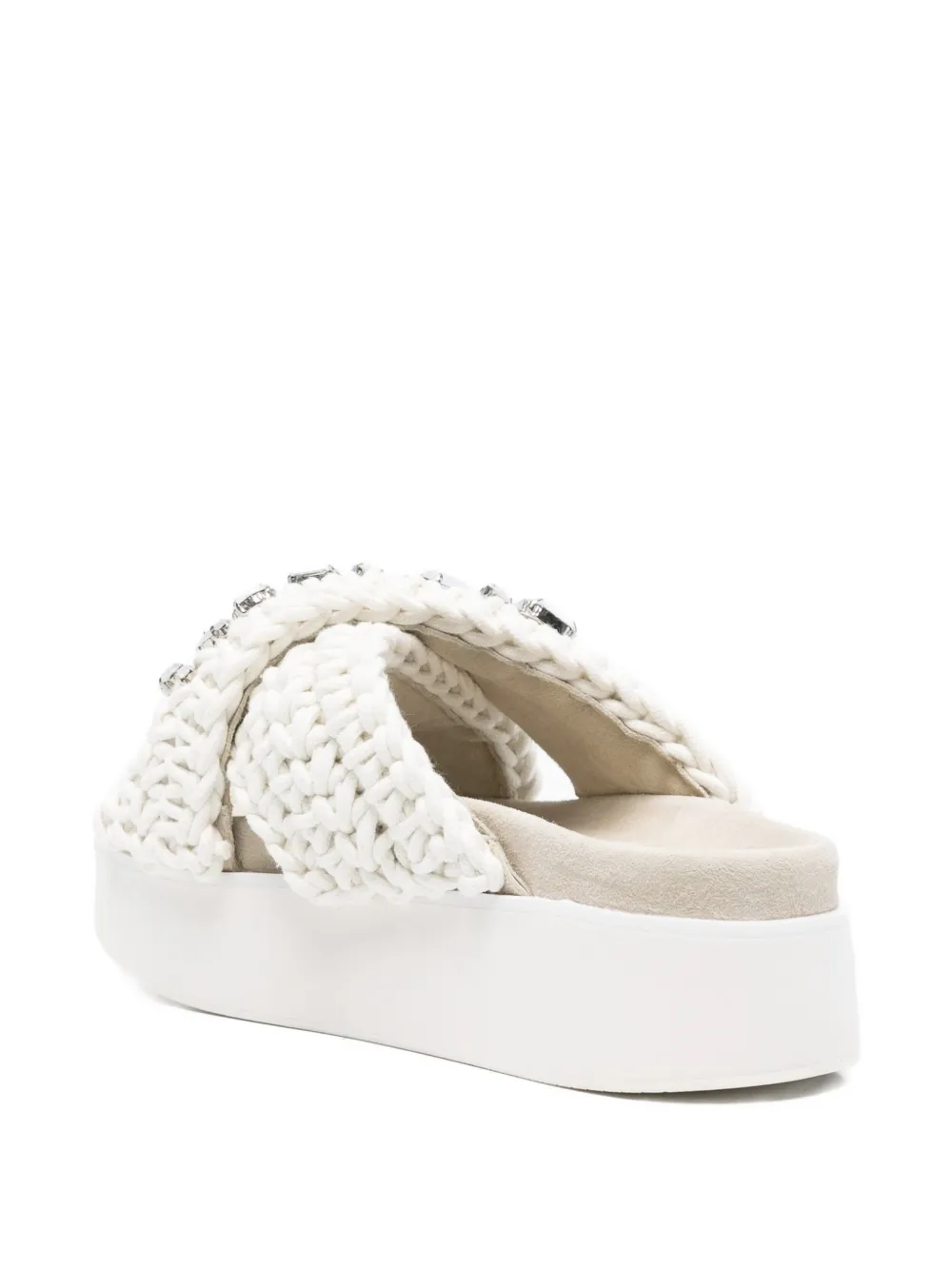 Inuikii crystal-embellished woven sandals Wit