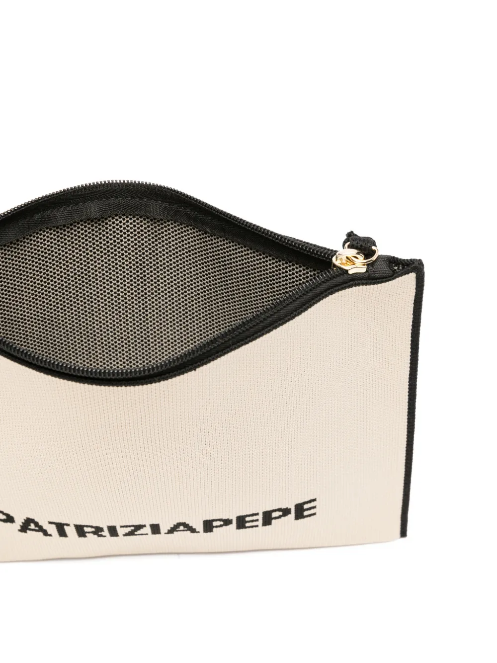 Patrizia Pepe Clutch met logodetail Beige