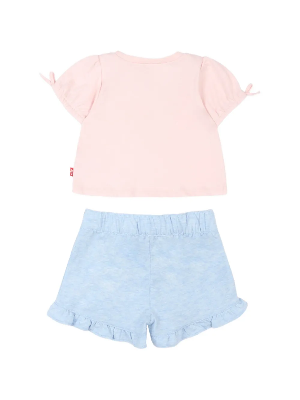 Levi's Kids Romper met ruches en hartapplicatie Roze