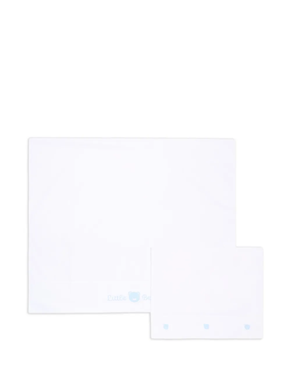 Little Bear logo cotone blanket - Bianco