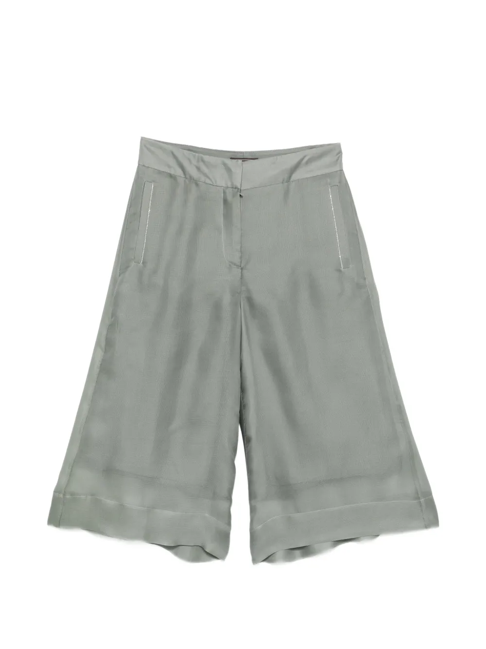 Peserico bead-trim cropped trousers - Verde