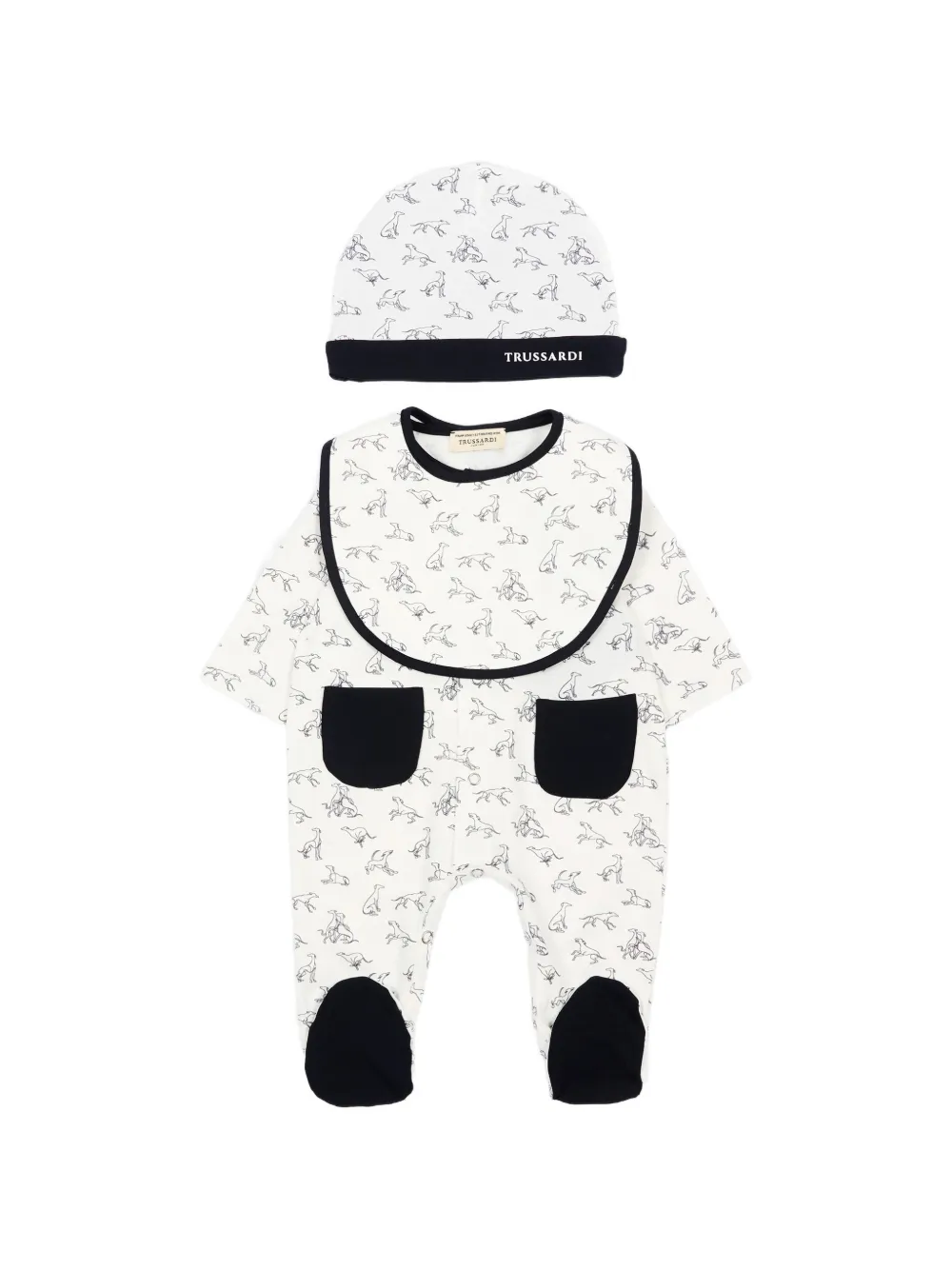 TRUSSARDI JUNIOR print pocket babywear set - Weiß