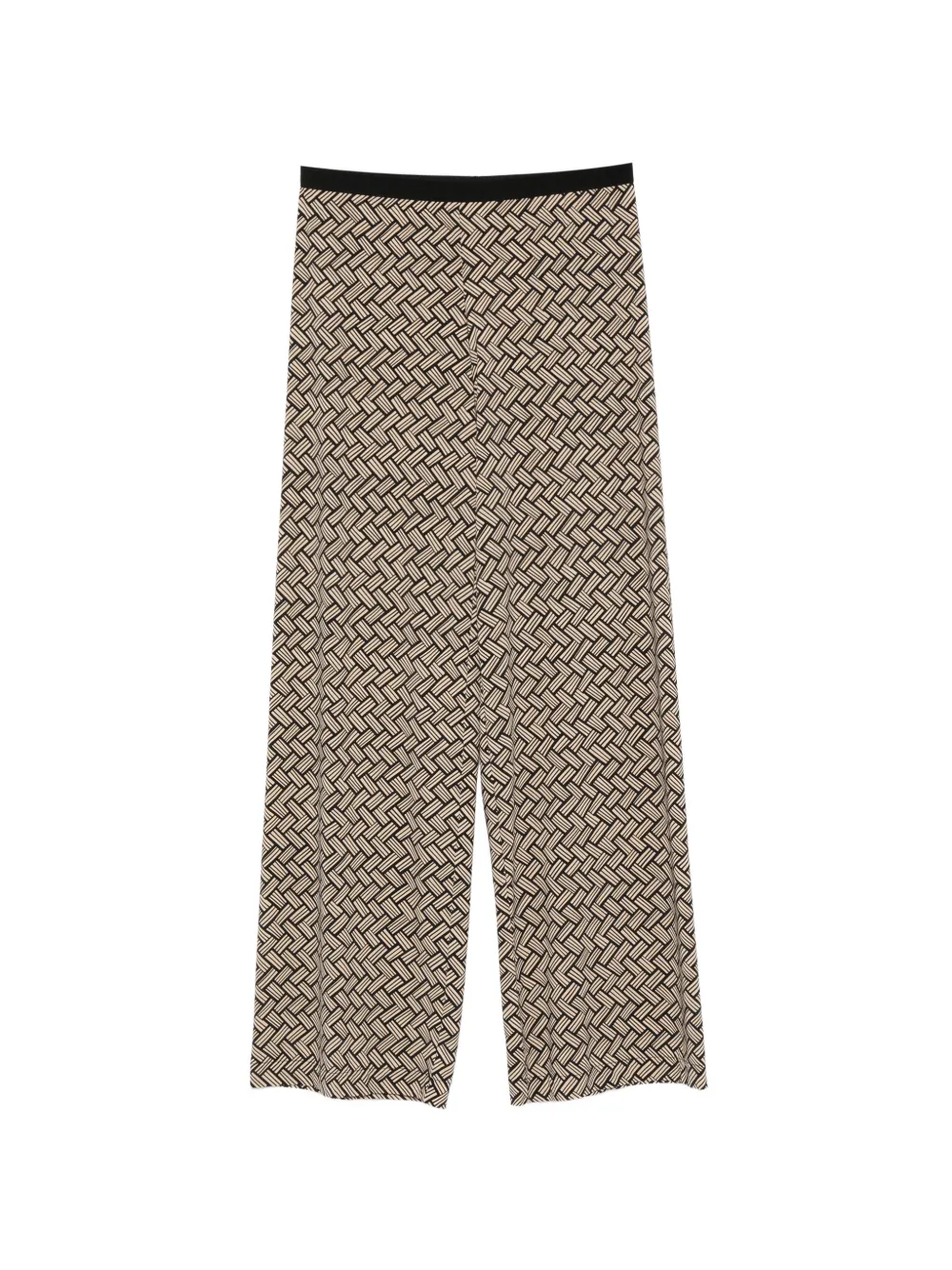 Siyu Tallis Sense geometric-print wide-leg trousers - Toni neutri