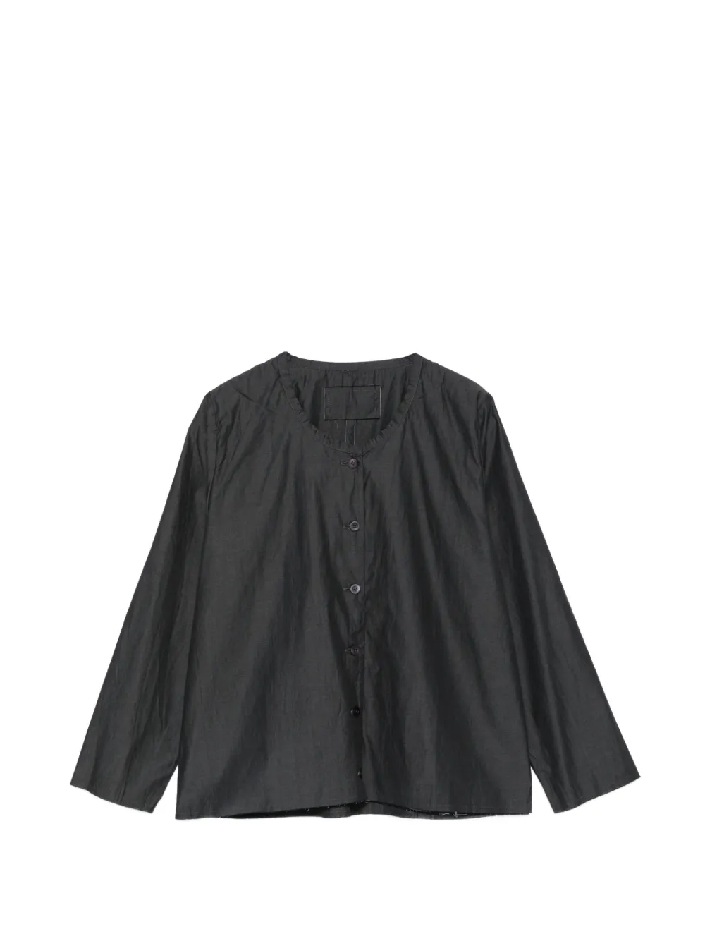 Private 0204 buttoned collarless blouse - Grigio