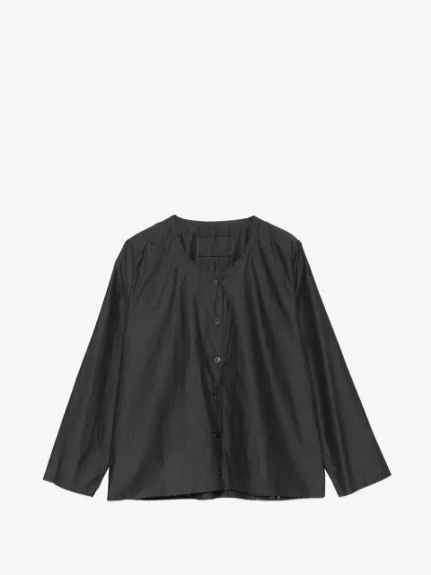 Private 0204 buttoned collarless blouse