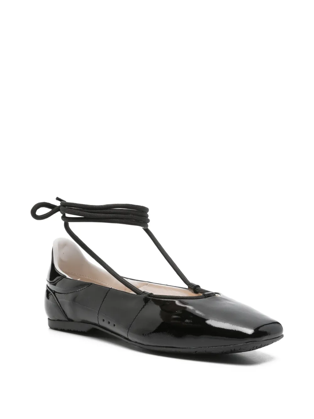 Patrizia Pepe ankle-tie ballet flats Zwart