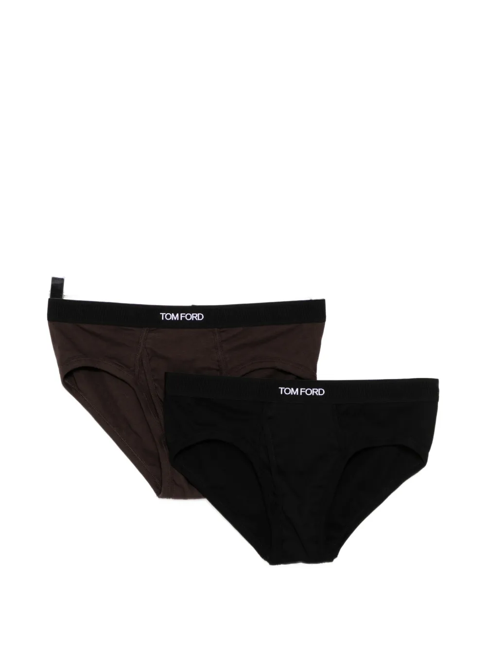 TOM FORD logo-waistband jersey briefs - Marrone