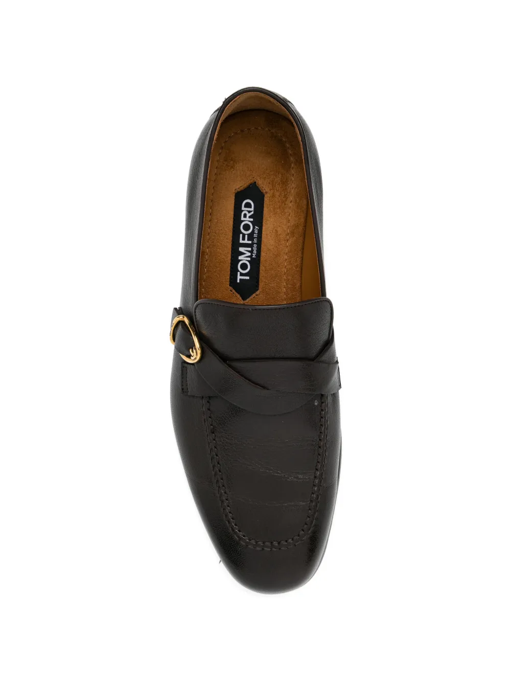 TOM FORD GIGI twisted band buckle loafers Bruin