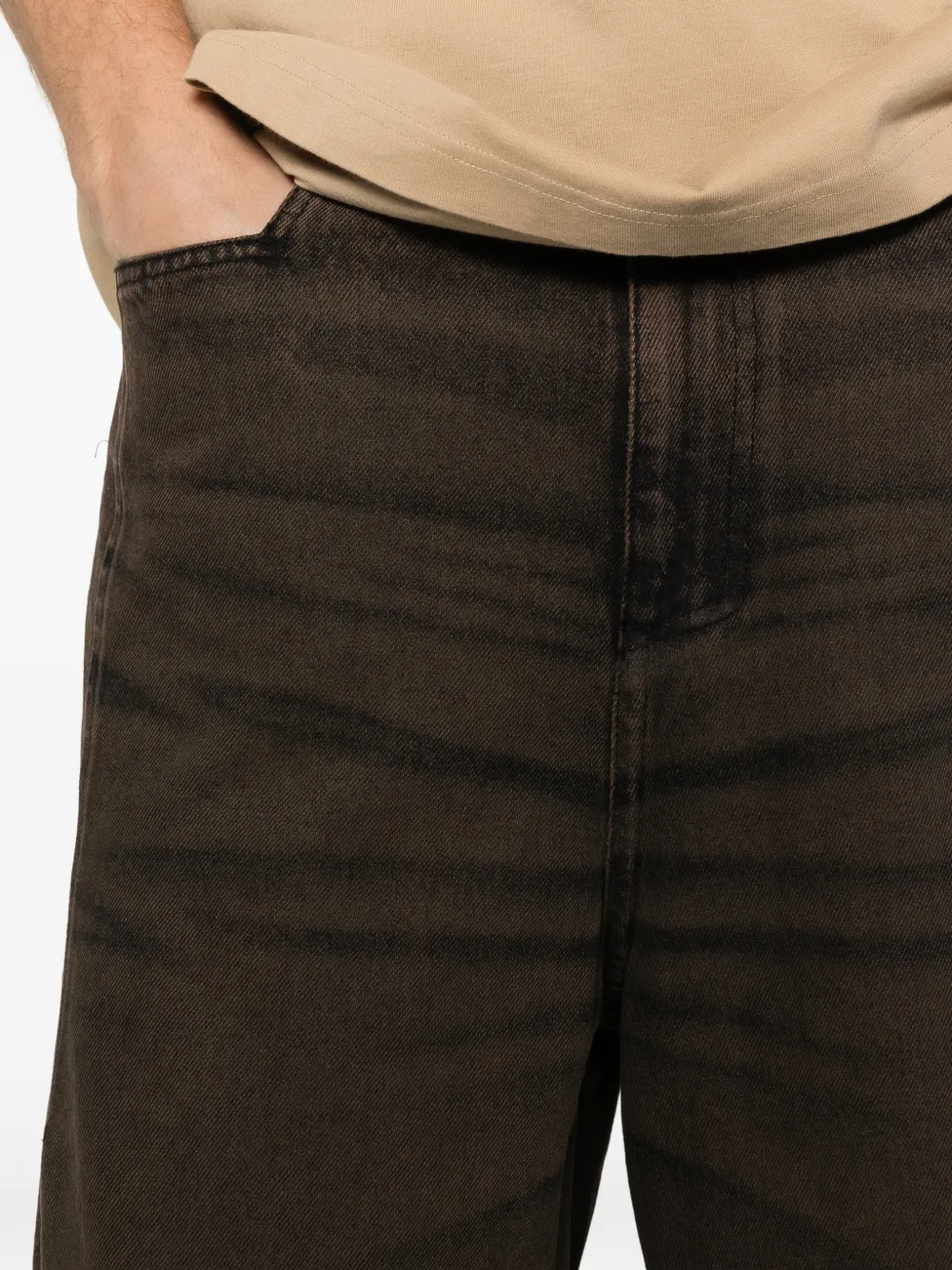 A-COLD-WALL* Cromer geverfde shorts met vlakken Bruin