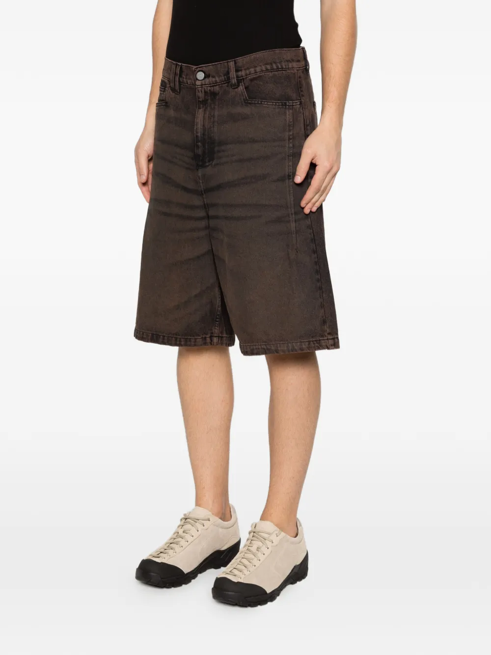 A-COLD-WALL* Cromer geverfde shorts met vlakken Bruin