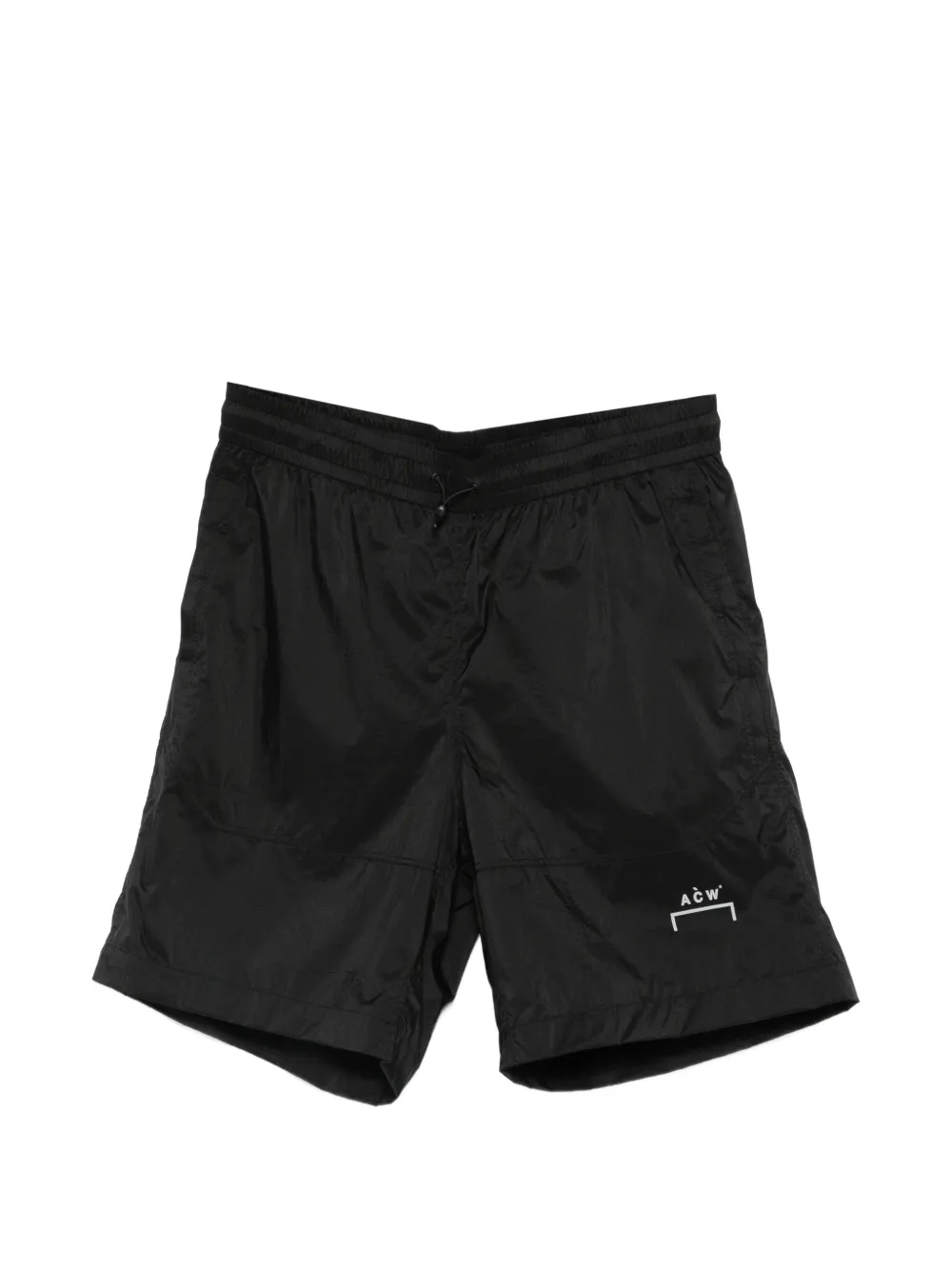 A-COLD-WALL* logo-print panelled shorts - Nero