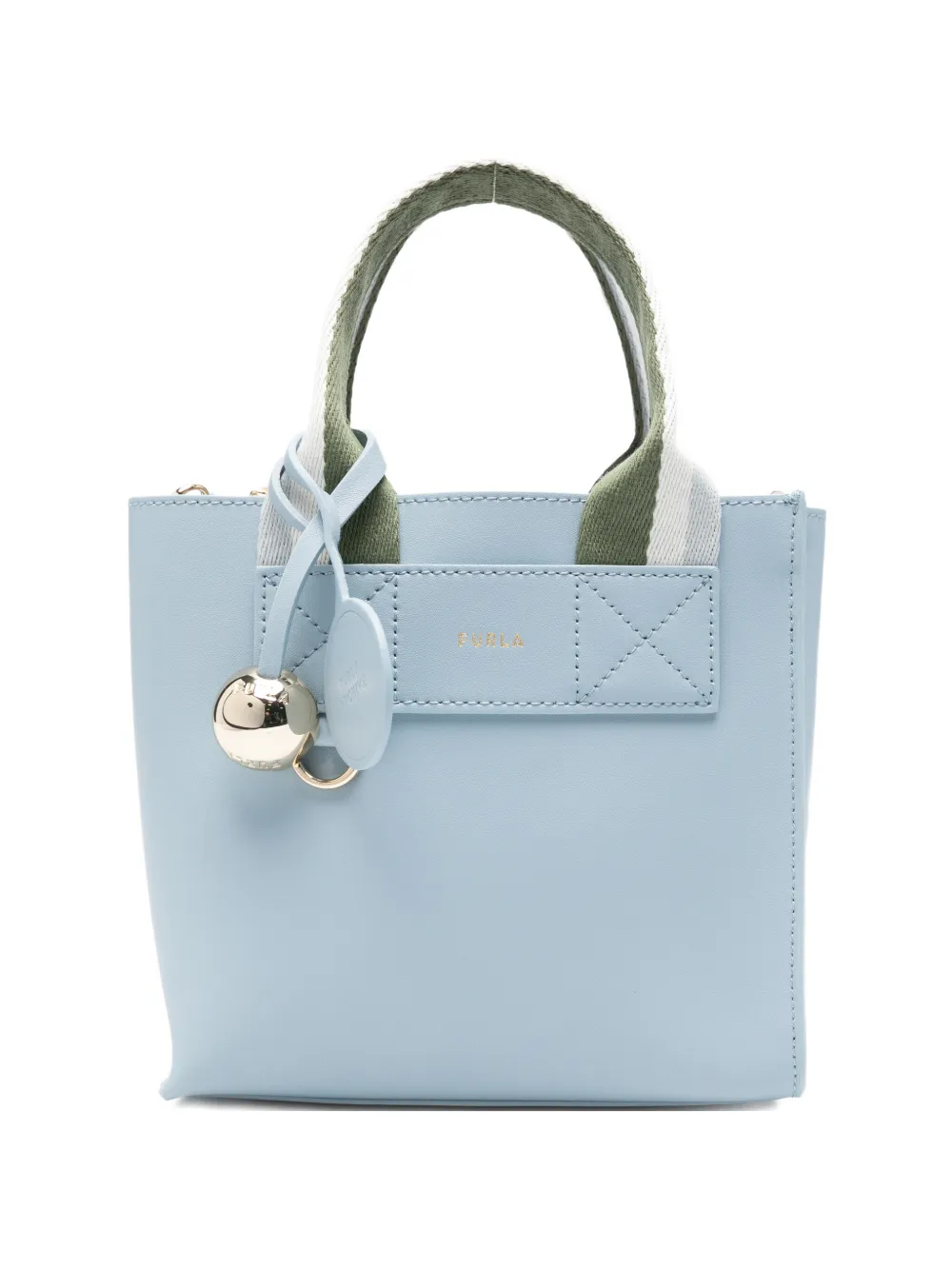 Furla logo-print panelled tote bag - Blu