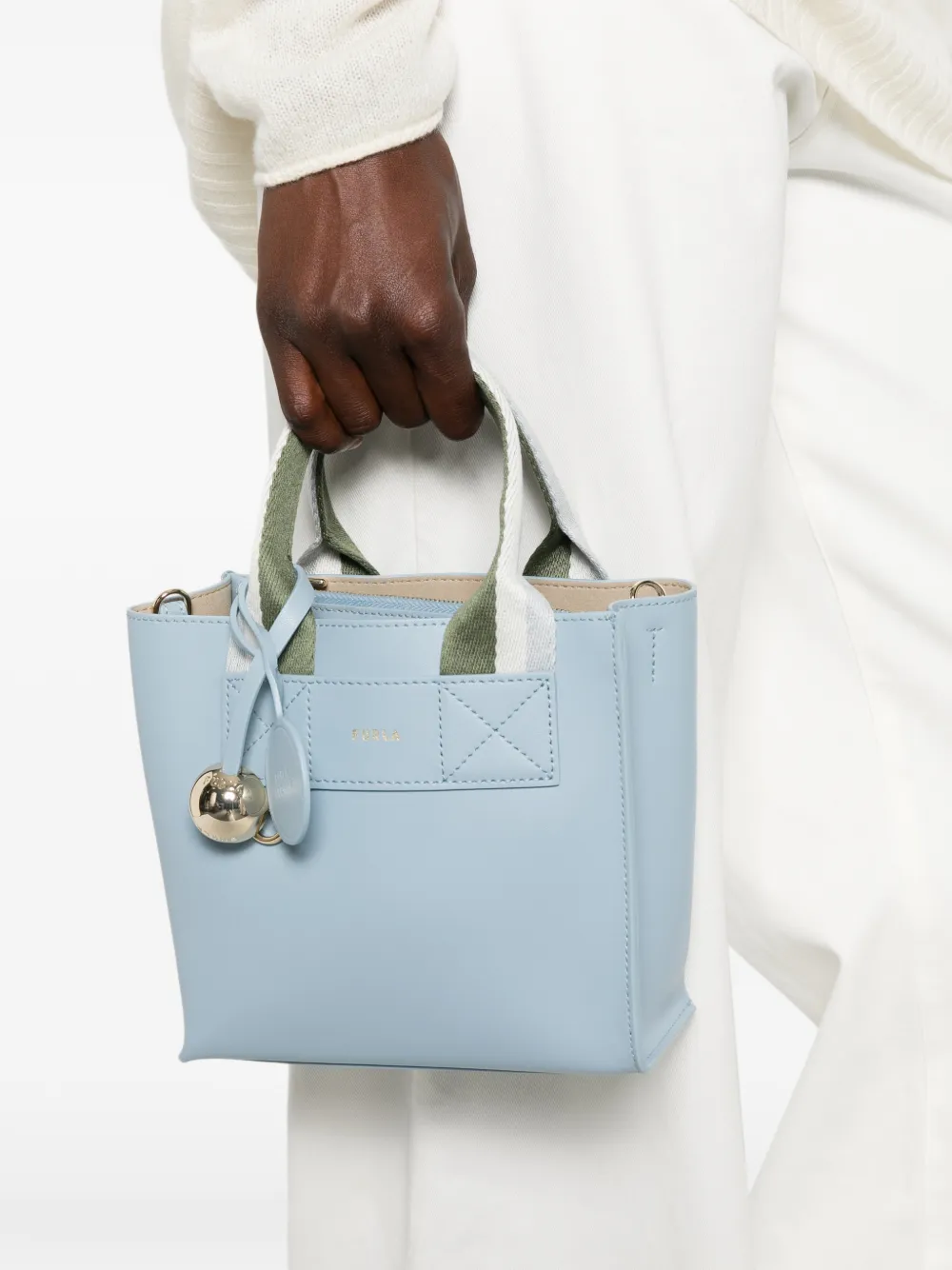 Furla Shopper met logoprint Blauw