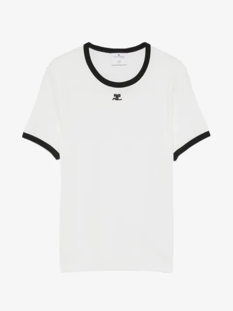 Courrèges logo-patch ringer T-shirt
