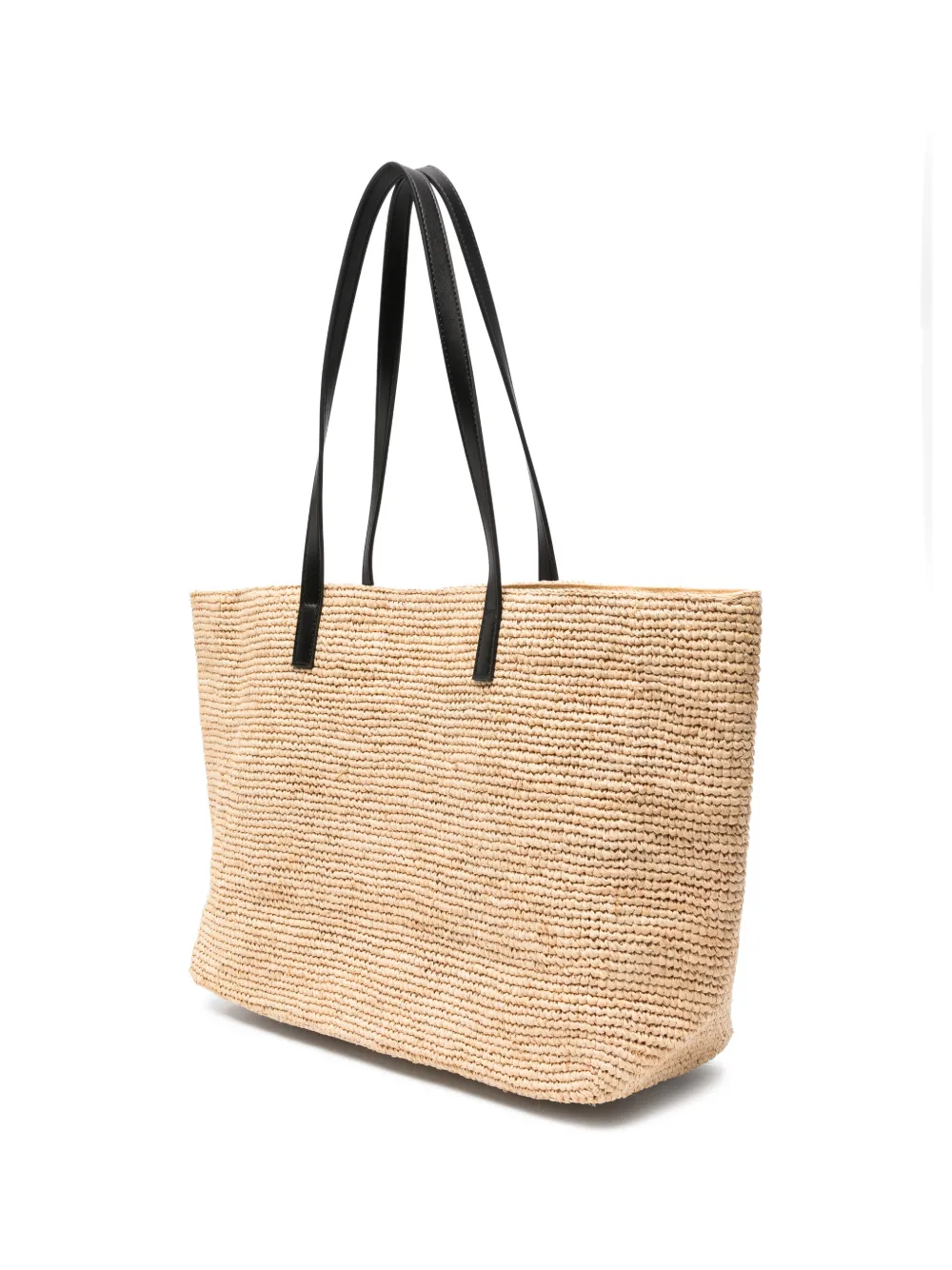 MC2 Saint Barth Raffia City shopper met geborduurd logo Beige