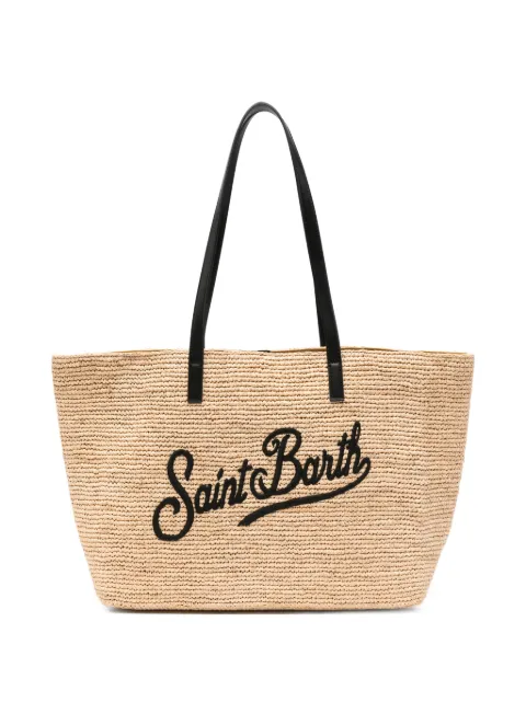 MC2 Saint Barth Raffia City logo-embroidered tote bag