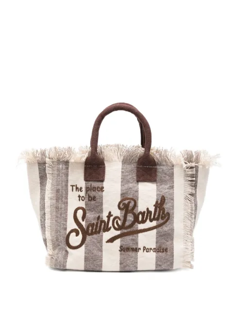 MC2 Saint Barth Colette striped frayed tote bag