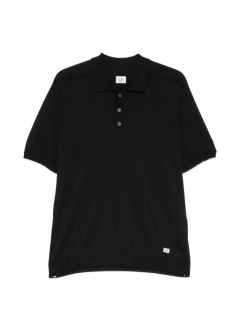 C.P. Company Boston logo-patch knitted polo shirt