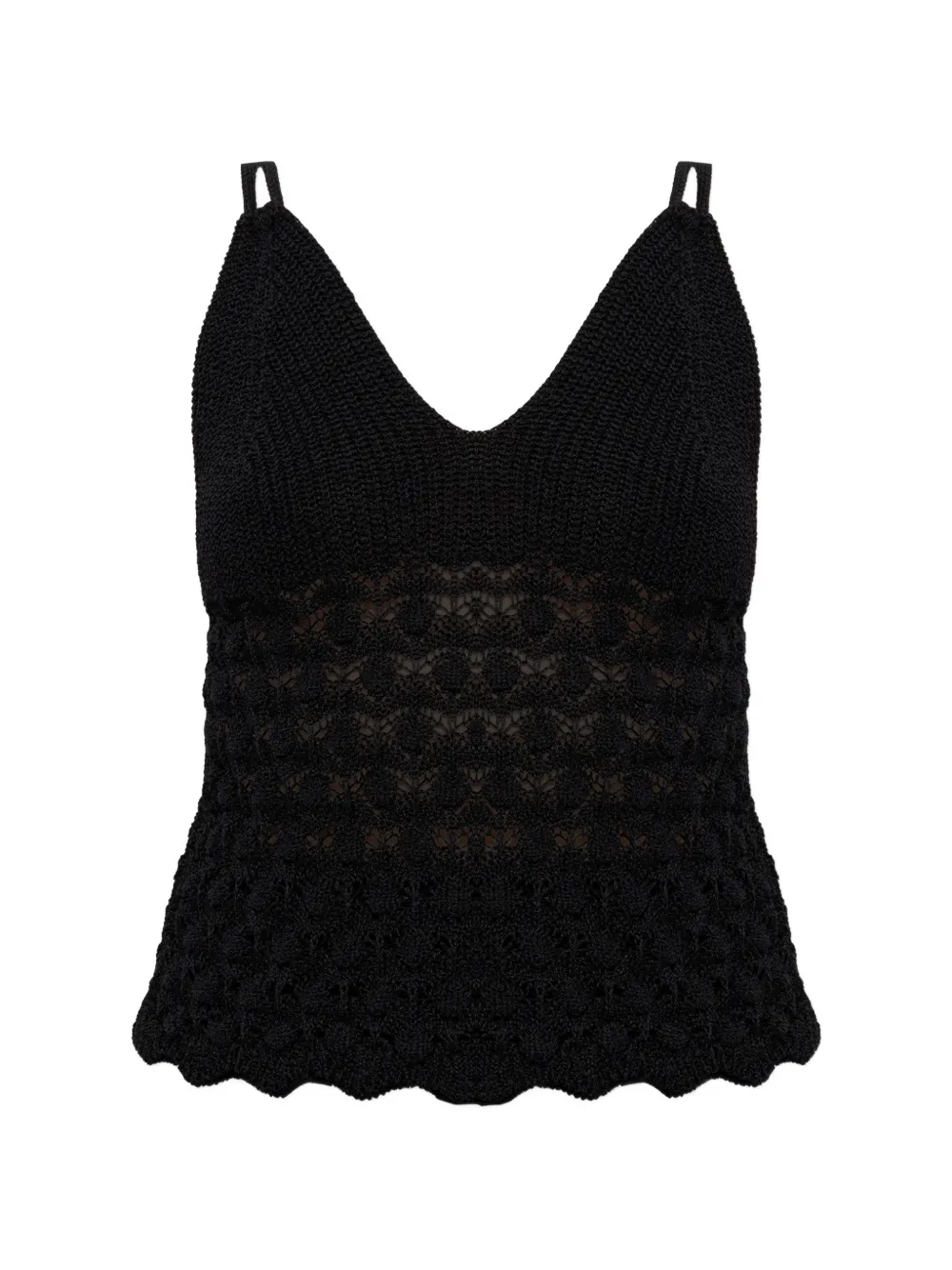 Akep knitted V-neck top - Nero