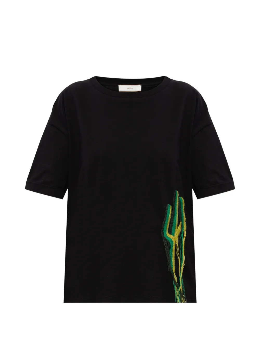 Akep embroidered-detail cotton T-shirt | Black