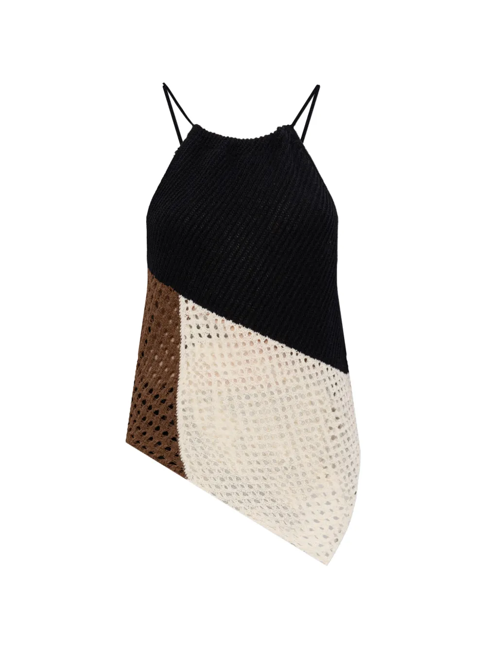 Akep asymmetric colour-block top - Nero