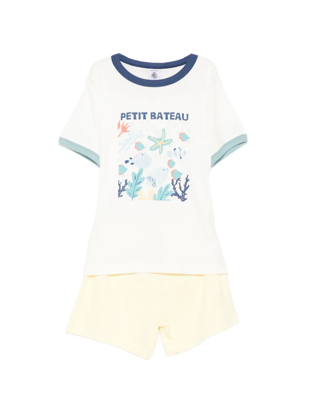 Petit Bateau striped pyjama shorts set - Bianco