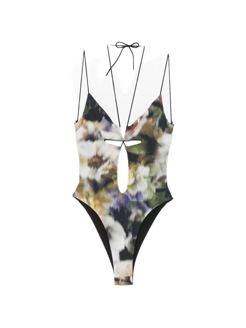 Amazuìn Layla floral-print swimsuit - Nero