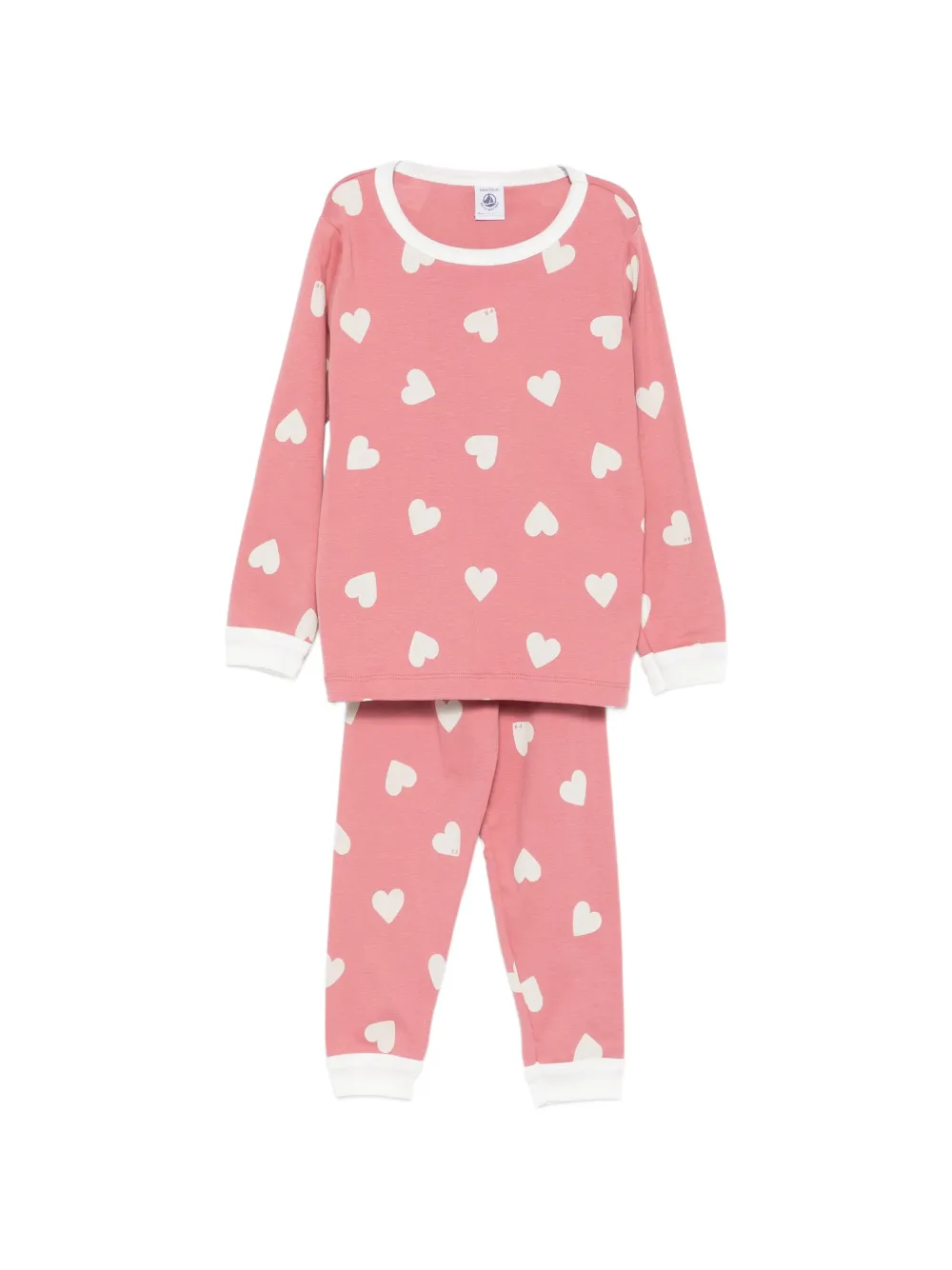 Petit Bateau Pyjama met hartprint (set van vier) Roze