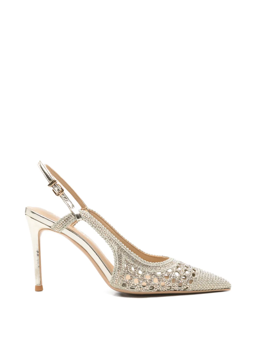 Chiconic Slingback pumps met geperforeerde details Goud